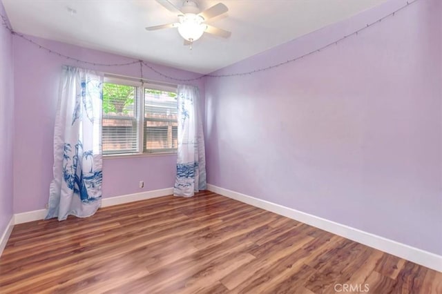 34605 Calle Portola, Dana Point, CA 92624 - empty room featuring baseboards, a ceiling fan, and wood finished floors