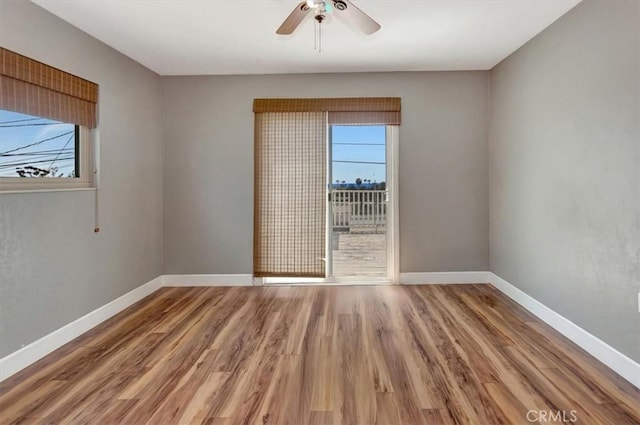 34605 Calle Portola, Dana Point, CA 92624 - unfurnished room featuring baseboards, ceiling fan, and wood finished floors