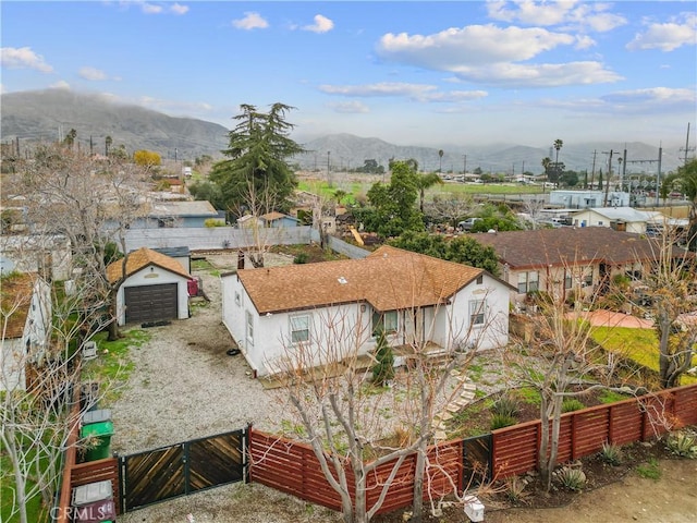 aerial view with a mountain view