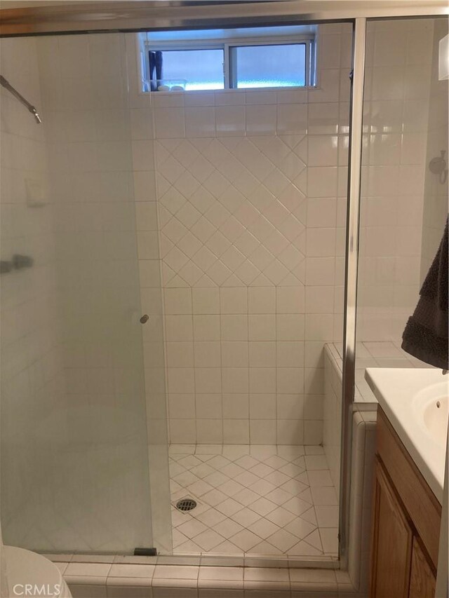 2235 Willow Rd, Arroyo Grande, CA 93420 - bathroom featuring a shower stall, vanity, and toilet