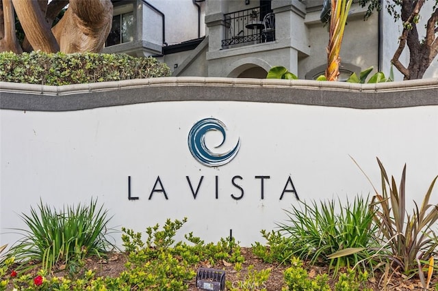 view of community sign