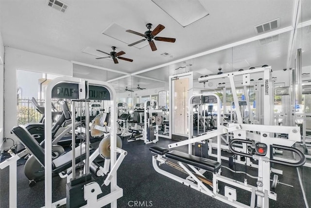 30902 Clubhouse Dr Unit 16H, Laguna Niguel, CA 92677 - exercise room with ceiling fan