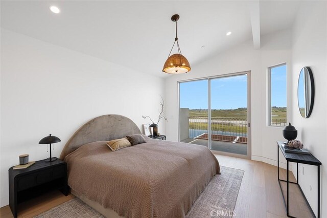 207 Canal St, Newport Beach, CA 92663 - bedroom featuring access to outside, light wood finished floors, and recessed lighting