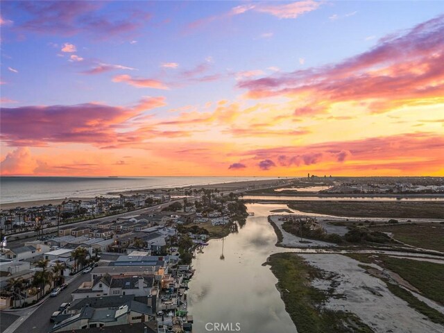 207 Canal St, Newport Beach, CA 92663 - aerial view at dusk of view of water and beach