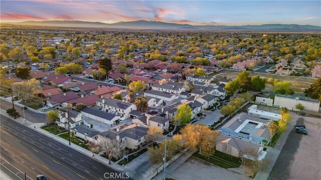 aerial view with a residential view and a mountain view