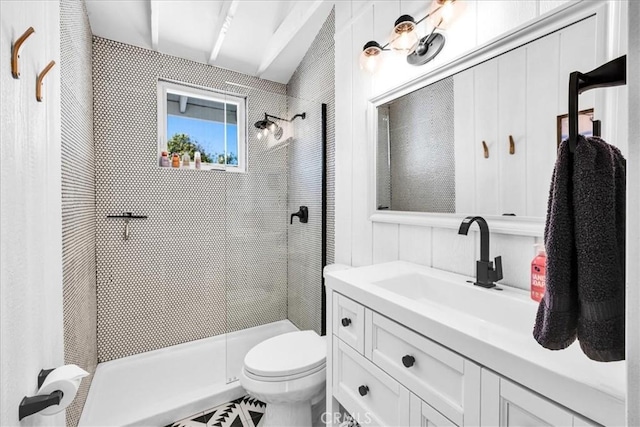 2837 Border Ave, Joshua Tree, CA 92252 - bathroom featuring toilet, a stall shower, and vanity