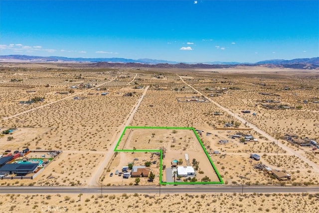 2837 Border Ave, Joshua Tree, CA 92252 - view of rural area featuring a desert landscape and property boundaries highlighted