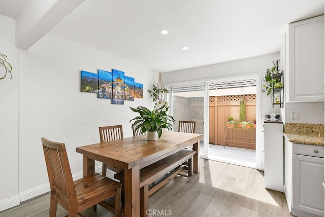 30 Starfish Ct Unit 14, Newport Beach, CA 92663 - dining room featuring light wood finished floors, baseboards, and recessed lighting