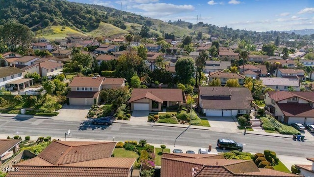 bird's eye view with a mountain view and a residential view