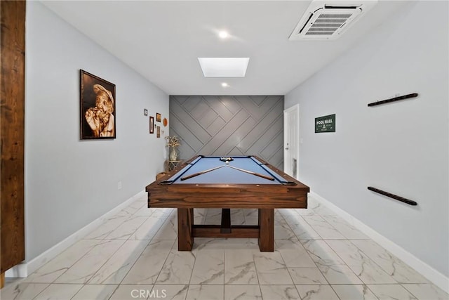 2450 Cameron Ave, Covina, CA 91724 - recreation room with baseboards, visible vents, billiards, and marble finish floor