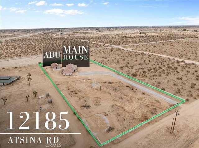 12185 Atsina Rd, Phelan, CA 92371 - aerial view with a desert view and a rural view