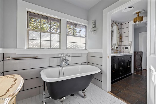 1900 Taft Ave, Los Angeles, CA 90068 - bathroom featuring a freestanding bath and vanity