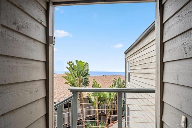 balcony with a water view