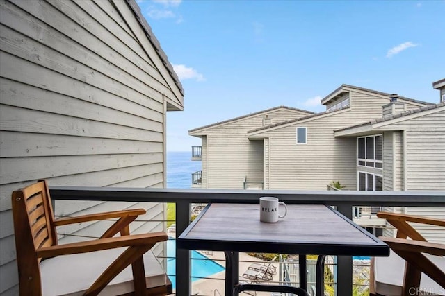 balcony with a water view