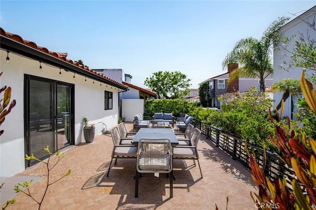 view of patio / terrace with an outdoor living space
