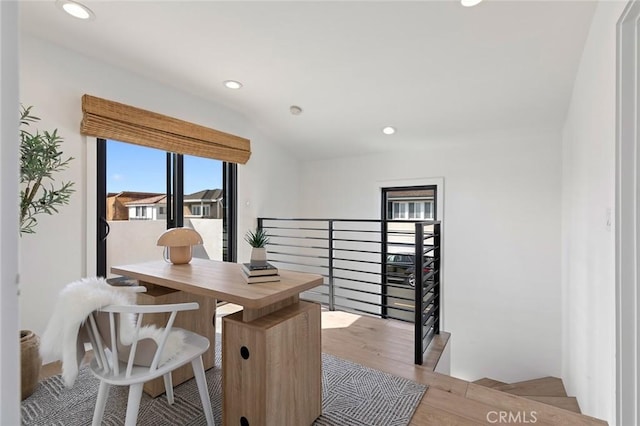 317 Via Lido Nord, Newport Beach, CA 92663 - office space with recessed lighting, wood finished floors, and lofted ceiling