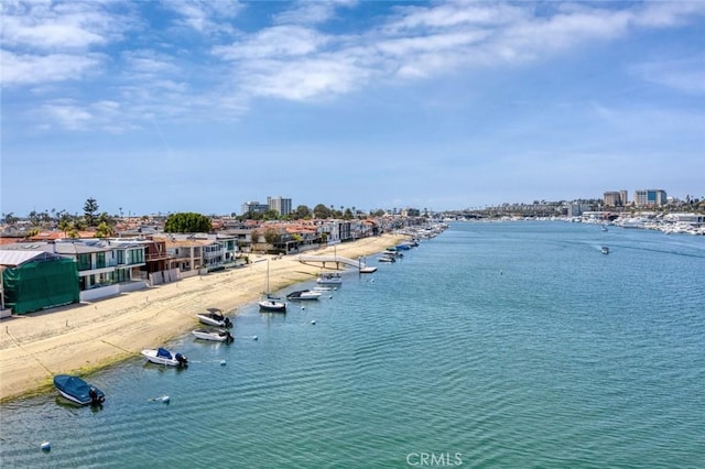 property view of water with a city view