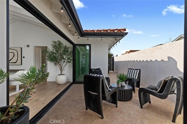 view of patio featuring an outdoor hangout area
