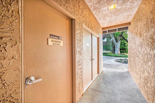exterior space featuring stucco siding