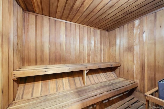 view of sauna