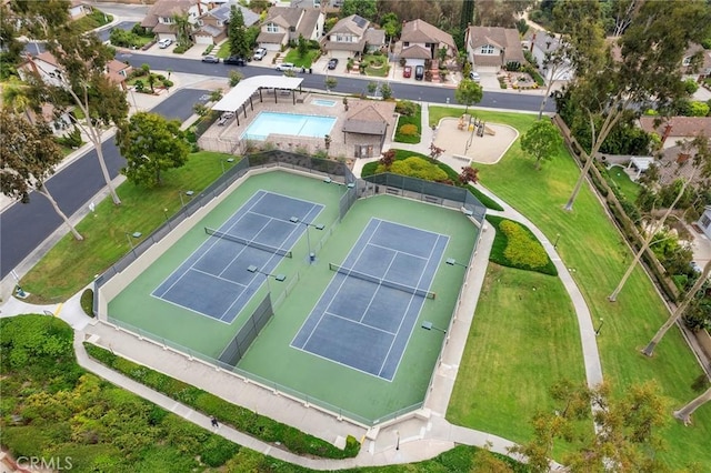 aerial view featuring a residential view