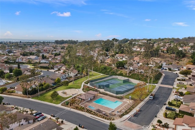 aerial view with a residential view