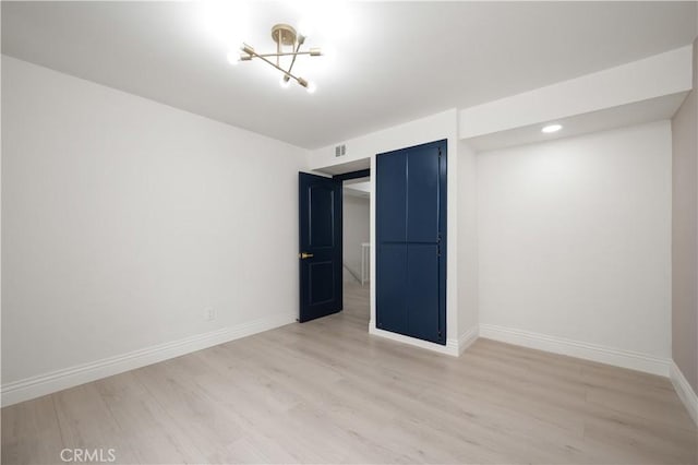 8535 Village Ln, Rosemead, CA 91770 - unfurnished bedroom featuring light wood-type flooring, recessed lighting, baseboards, and visible vents