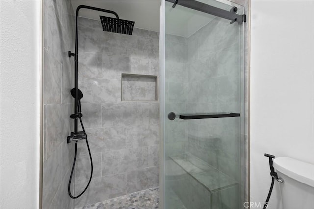 8535 Village Ln, Rosemead, CA 91770 - bathroom featuring a stall shower and toilet