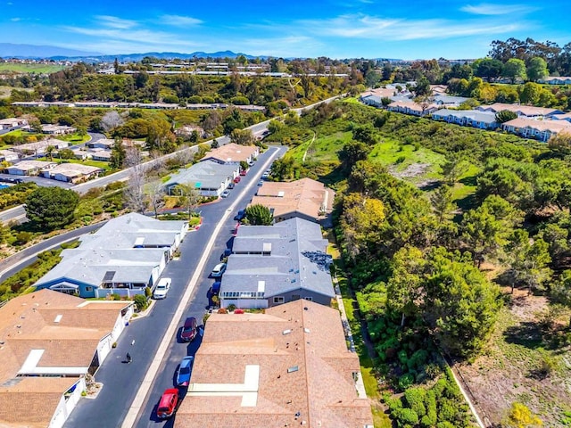 bird's eye view with a mountain view and a residential view