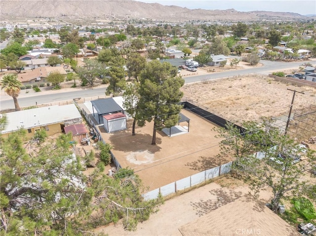 bird's eye view with a residential view and a mountain view