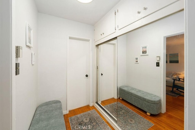 interior space featuring light wood-style floors