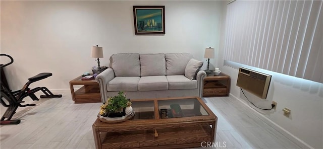 715 S Webster Ave Unit 30, Anaheim, CA 92804 - living area with wood finished floors, baseboards, and heating unit