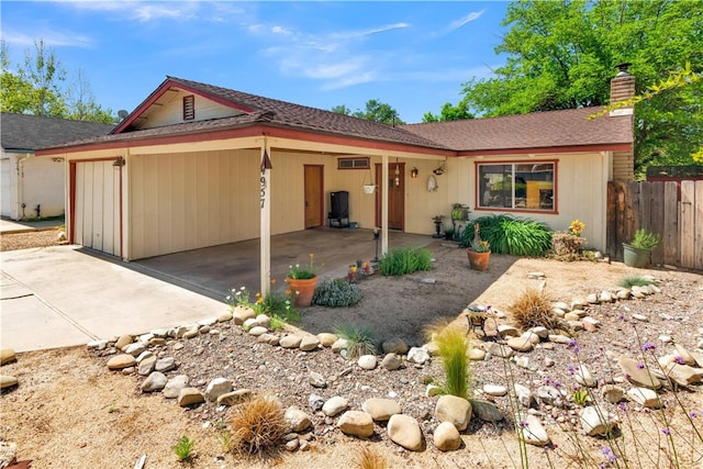 4957 Buck Tail Ln, Paso Robles, CA 93446 - ranch-style house featuring a chimney and driveway