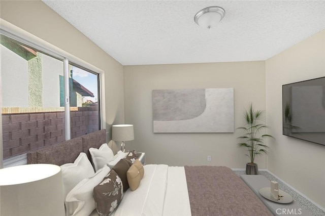 bedroom with a textured ceiling