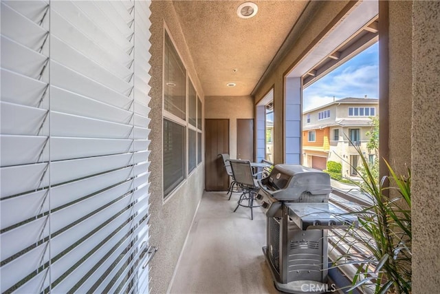 balcony with area for grilling