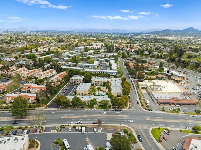 drone / aerial view with a mountain view