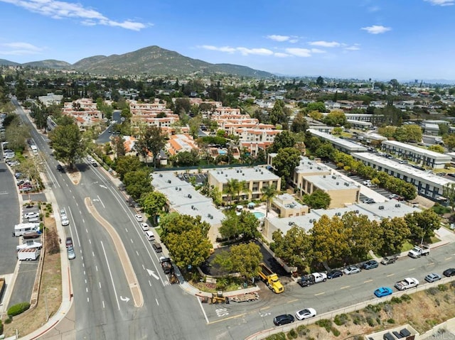 aerial view with a mountain view