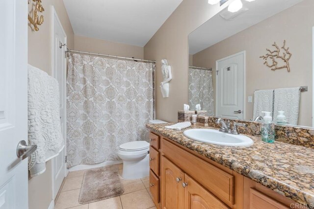 5707 Baltimore Dr Unit 12, La Mesa, CA 91942 - bathroom with vanity, tile patterned flooring, and a shower with shower curtain