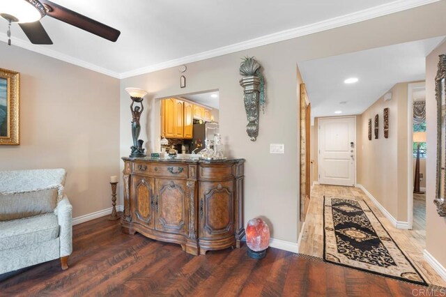 5707 Baltimore Dr Unit 12, La Mesa, CA 91942 - hall with light wood-type flooring and ornamental molding