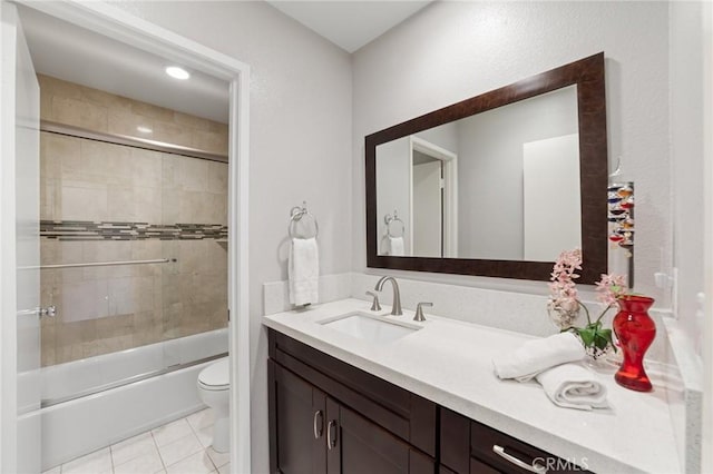 24612 Harbor View Dr Unit 55C, Dana Point, CA 92629 - full bath with toilet, vanity, combined bath / shower with glass door, and tile patterned floors