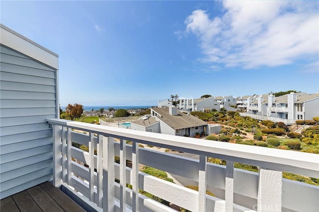 balcony featuring a residential view