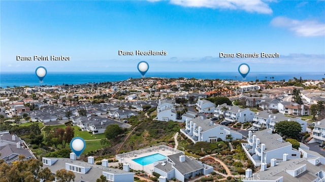 24612 Harbor View Dr Unit 55C, Dana Point, CA 92629 - aerial view of residential area featuring a nearby body of water and a pool area
