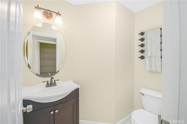 30526 Beryl Pl, Castaic, CA 91384 - half bath with vanity, baseboards, and toilet