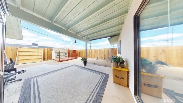 view of patio with a fenced backyard