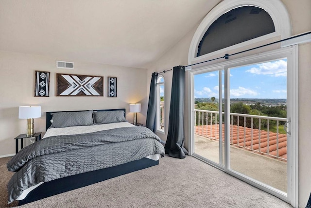 1994 Warmlands Ave, Vista, CA 92084 - carpeted bedroom with access to outside and vaulted ceiling