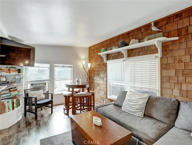 16855 12th St, Sunset Beach, CA 90742 - living area with wood finished floors and cooling unit