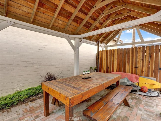 16855 12th St, Sunset Beach, CA 90742 - view of patio / terrace with a gazebo, fence, and outdoor dining space