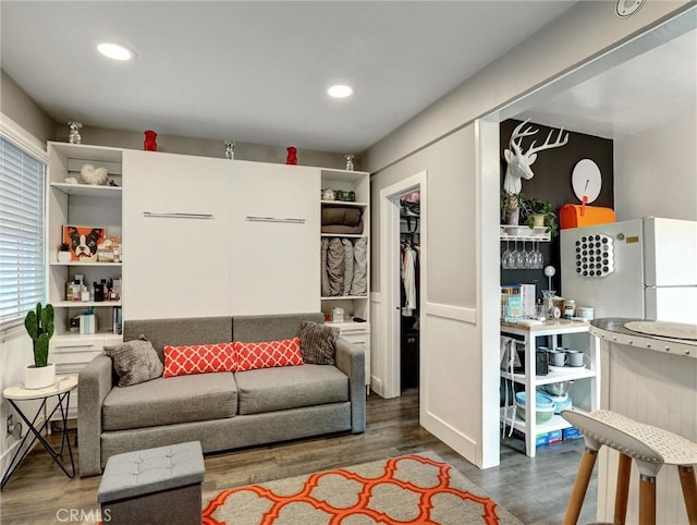 16855 12th St, Sunset Beach, CA 90742 - living room with wood finished floors and recessed lighting