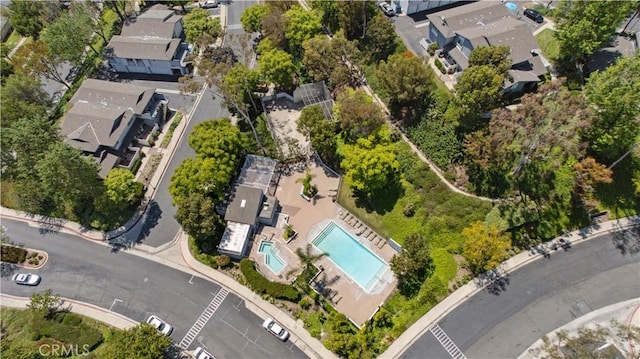 bird's eye view with a residential view