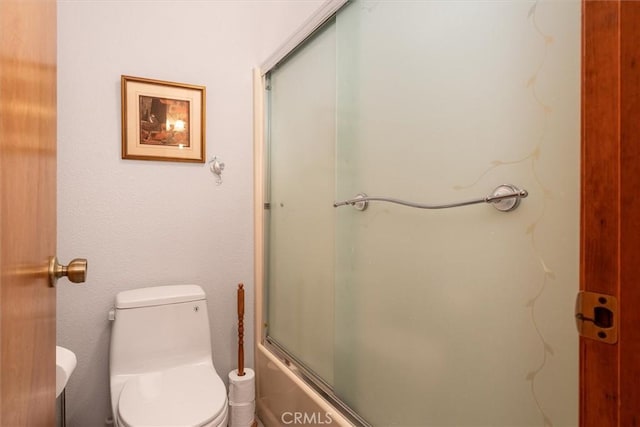 36556 Mudge Ranch Rd, Coarsegold, CA 93614 - full bathroom with shower / bath combination with glass door and toilet